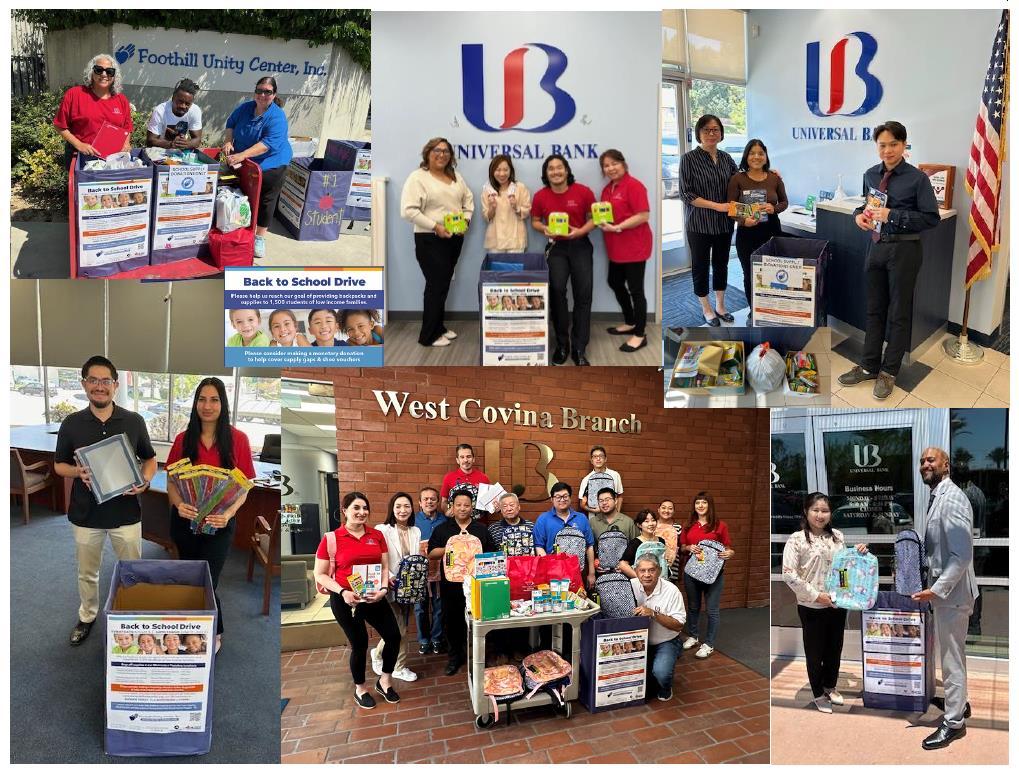 Picture Collage of Universa Bank Employees Donating 